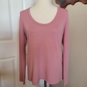 Banana Republic Relaxed Luxespun Long Sleeve Rose Color Top Size M